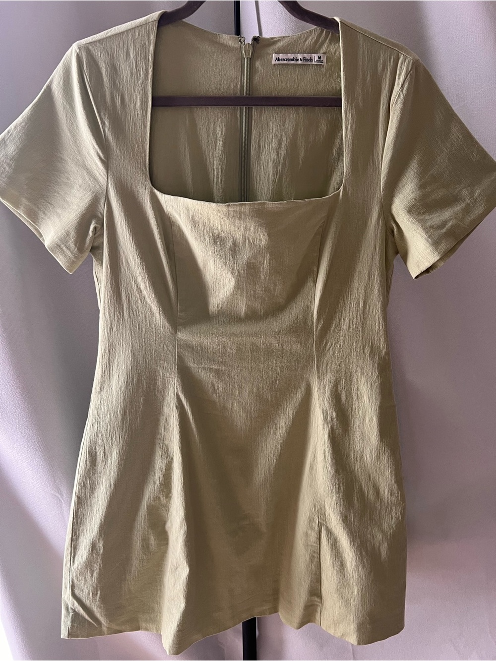 Abercrombie & Fitch Light Green Short‑Sleeve Stretch Mini Dress